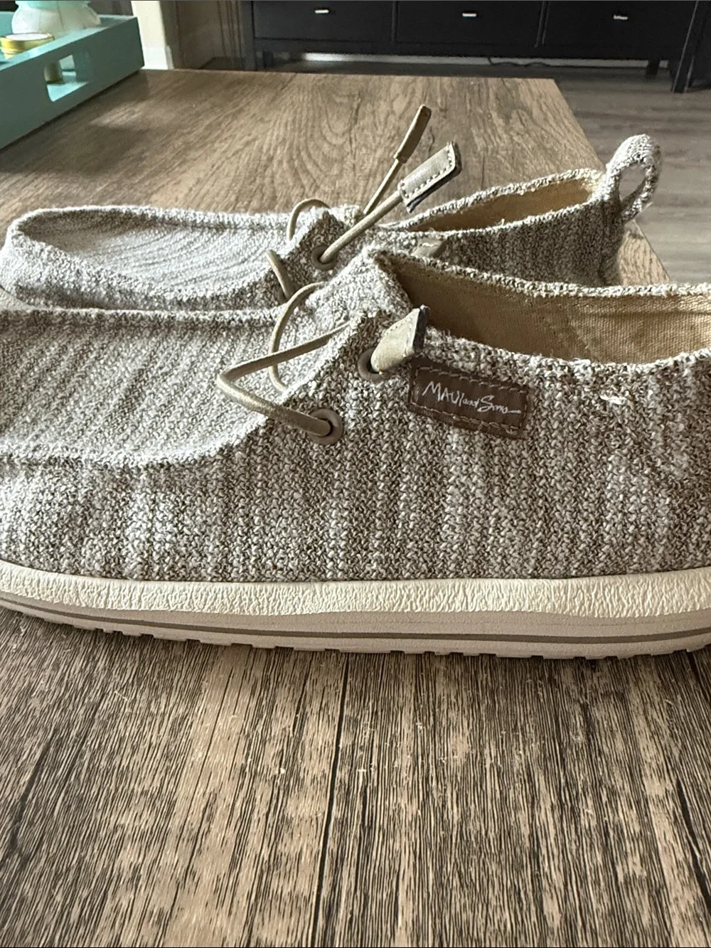 Maui & Sons Knit Slip-On Sneakers in Heathered Taupe